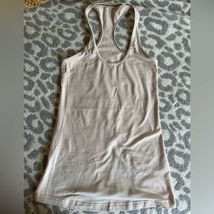 Light pink striped, Lululemon tank top.
